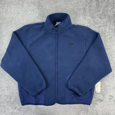 Chaqueta polar Nike para hombre pequeña azul de gran tamaño de piel sintética cremallera completa Sherpa FB8386-410 Foto 1 de 4