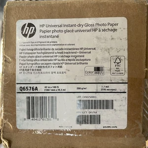 HP Q6576A 42in x 100ft Universal Instant-dry Gloss Photo Paper 200 g/m² 7.7 mil - Picture 1 of 4
