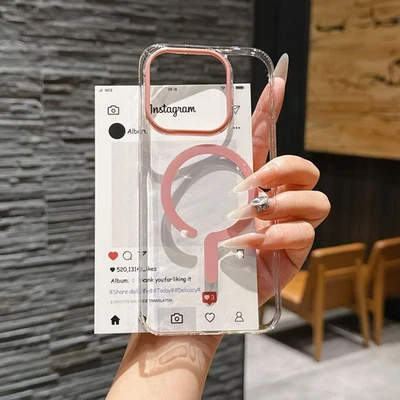 Funda protectora de carga inalámbrica de goma suave transparente magnética de lujo para OnePlus 15 Foto 1 de 4