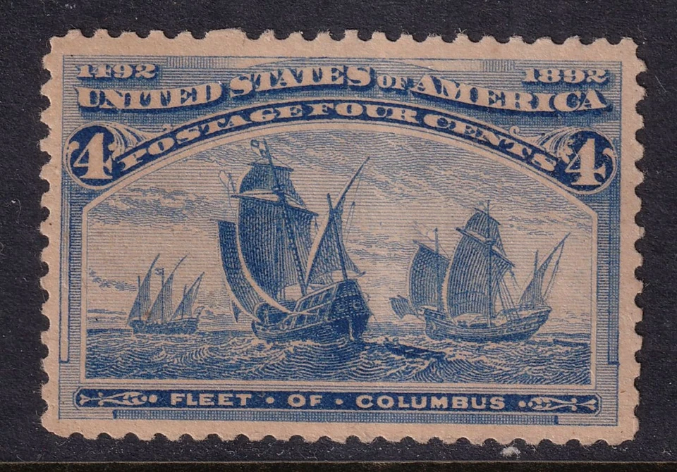 1893 Columbian Exposition Sc 233 MLH nice XF with OG 4c ultramarine toned  (FG - Image 1 of 1