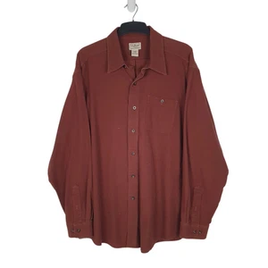 L.L.BEAN Brown Shirt Heavyweight Chamois Long Sleeve Cotton Mens L - Picture 1 of 4