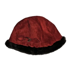 Eric Javits Women's Hat Red Water Repellent Faux Fur Lined Winter Outdoor - Picture 1 of 6