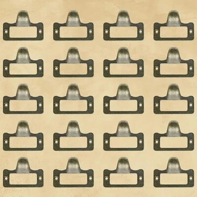 20 Pcs Antique Bronze Card Catalog Drawer Pulls Vintage File Cabinet Pulls New - Image 1 of 4
