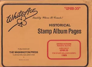 White Ace Stamp Album Pages - United Nations Marginal Blocks - 1989 - UNIB-35 - Picture 1 of 1