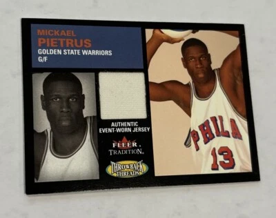 MICKAEL PIETRUS 2003-04 FLEER TRADITION JERSEY ROOKIE CARD GOLDEN STATE WARRIORS - Image 1 of 4