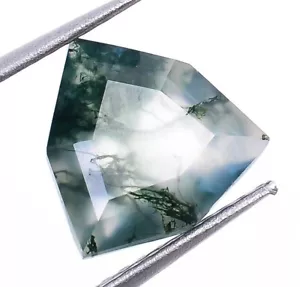 Top Quality Mossy Agate Faceted Treforze Shape 8X8mm Loose Rare Gemstone 1.5 Ct. - Picture 1 of 3