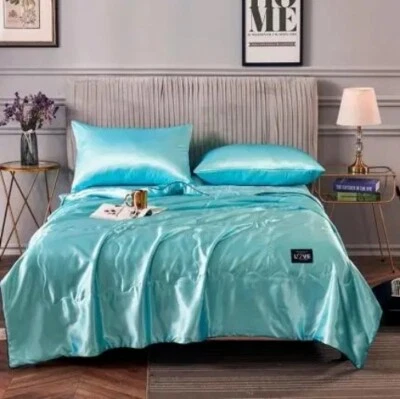 New High-quality Silk Summer Quilt Soft Air Conditioner Solid Color Thin Quilt - Image 1 of 4