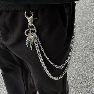 Para Hombres Punk Estrás Billetera Cinturón Cadena Llavero Jeans Cintura Cadena Llavero Nuevo - Imagen 1 de 12