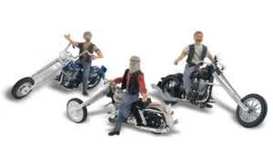 Woodland Scenics 1/160 N Scale BAD BOY BIKERS custom choppers AutoScenes AS5344 - Picture 1 of 3