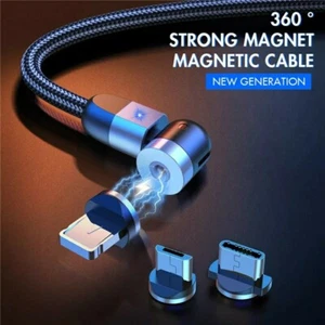 360º+180º Magnetic Charging Micro USB / Charger Cable For Samsung,Android Phone - Picture 1 of 5