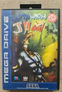 Sega Mega Drive Earthworm Jim Video Game Cartridge With Box 1994 - Picture 1 of 3