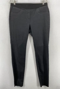 EILEEN FISHER Jeggings S Coated Denim Skinny Stretch Pull On Elastic Waist Black - Picture 1 of 11