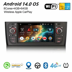 64GB Android 14 Fiat Grande Punto Linea DAB+ Autoradio CarPlay 8-Kern 4G BT Navi - Bild 1 von 22
