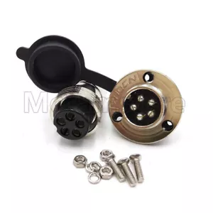 GX20 Aviation Plug 5 Pin 20mm Metal Male+Female Panel Cable Connector - Picture 1 of 6