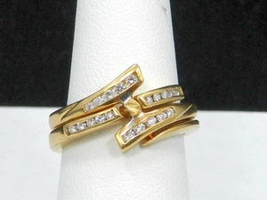 Designer 14k Yellow Gold Dimond Ring - Picture 1 of 7