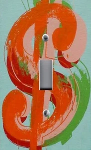 ANDY WARHOL DOLLAR SIGN ORANGE GREEN Light Switch Plate Outlet Cover WALLPLATE  - Picture 1 of 26