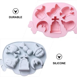 2 Pack Halloween Candy Molds - Silicone Flexible Baking, 6 Shapes, DIY Chocolate - Picture 1 of 8