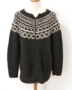 Cárdigan hombre islandés noruego talla M/L lana hecho a mano K957 - Imagen 1 de 3