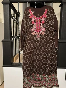 Pakistani Indian Plus Size Shalwar Kameez Size 54 Party Wear Fancy Dinner Wear - Picture 1 of 3