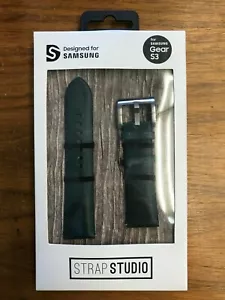 New Genuine FOR Samsung Gear S3 or S2 GREEN LEATHER BY STRAP STUDIO NAPPA 22MM - Picture 1 of 1
