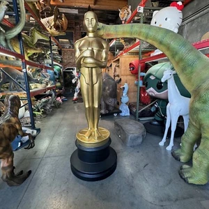 Gold Trophy On Base Over Sized Resin Statue Movie Display Hollywood Decor Prop - Picture 1 of 6