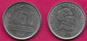 URUGUAY 50 CENTESIMOS 1994 UNC BUSTO DE JOSE GERVASIO DERECHO, FECHA DE VALOR Y - Imagen 1 de 1