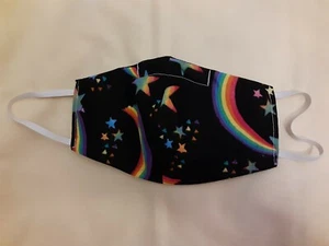 "LAZOS ELÁSTICOS ARCO IRIS"" - MÁSCARA FACIAL REUTILIZABLE PARA ADULTOS CON ALAMBRE Y FILTRO NARIZ" - Imagen 1 de 3