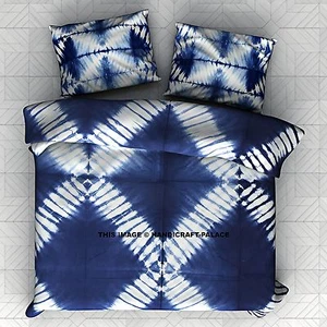 Indian Throw Hippie Tie Dye Shibori Bedspread Queen Size Bed Cover Bedding Decor - Picture 1 of 2