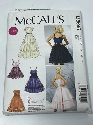 Formal Dress Size 8-16 M6646 Party Prom Dress Uncut Sewing Pattern Mix & Match - Image 1 of 2
