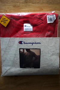 CHAMPION VINTAGE 1993 GENEROUS FIT RED RIBBED CREW T-SHIRT/SIZE LARGE/NEW/NOS - Picture 1 of 2
