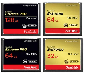 CF Card SanDisk 64GB 32GB 128GB 16G Compact Flash Ultra Extreme Pro Memory Card - Picture 1 of 9