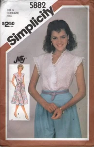 Simplicity Jiffy Kleid/Top Muster #5882 16-20 ungeschnitten FF Vintage 1983 - Bild 1 von 2