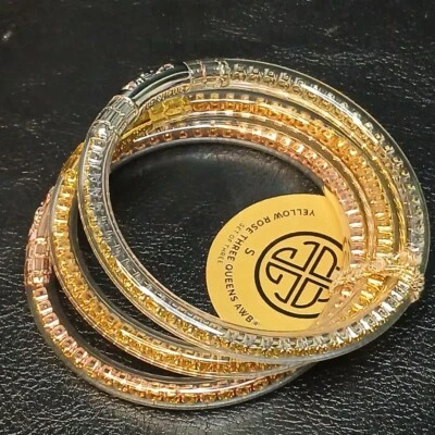 BuDhaGirl Amarillo Rosa Reina AMB Conjunto de Tres Brazaletes Pulsera Talla S. 19 Foto 1 de 4