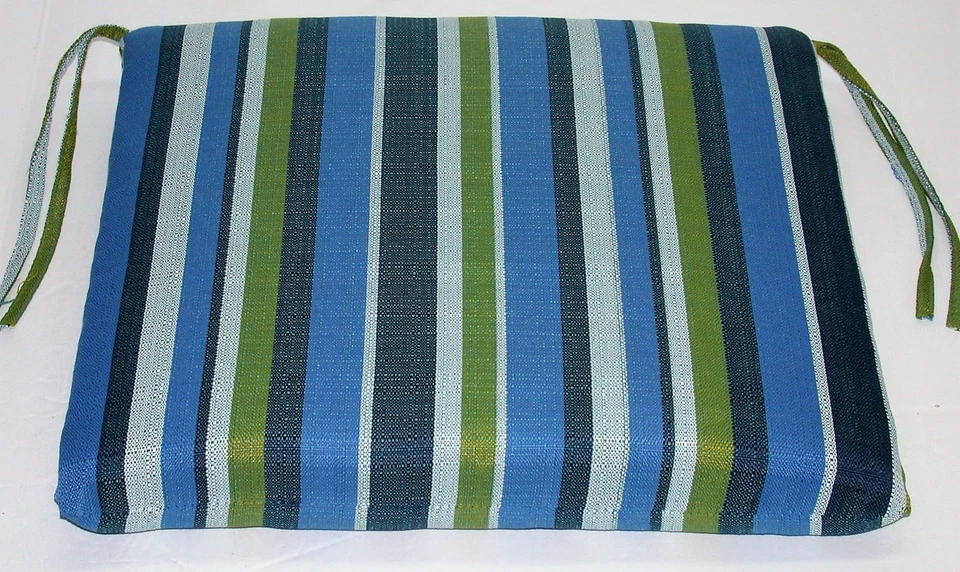 Outdura® Outdoor Patio Seat Pad ~ Marisol Baltic Stripe ~ 19 x 18 x 2.5 NEW - Image 1 of 4