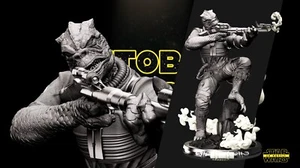 3D Printed 16K FAN MADE STAR WARS 3D SW3D - Bossk Sculpture Unpainted up to 1/6 - Picture 1 of 8
