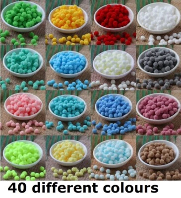 Craft Pom Poms Size 8mm Many Colour Options & Pack Sizes Pom Pom Art & Craft - Image 1 of 2