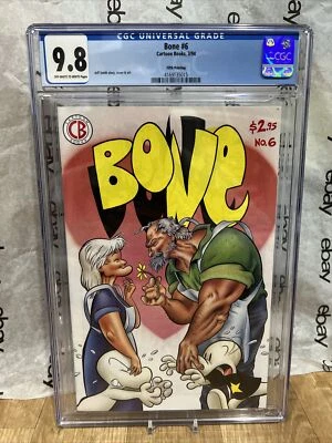 Quadrinhos Bone #6 ⭐ CGC 9.8 5ª IMPRESSÃO Variante Amarela Jeff Smith 1992 - Imagem 1 de 2