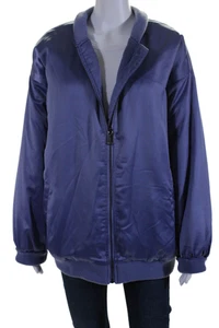 Steve Madden Womens Long Sleeve Front Zip Bomber Jacket Purple Size Large - Picture 1 of 7