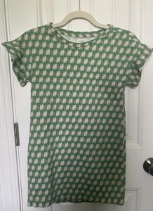GYMBOREE Dress Medium (7-8) 2019 Spring 2 Green Geometric, Fleece, SIZE 7-8 - Picture 1 of 4