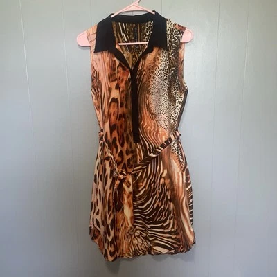 Vestido camisero pequeño con estampado animal sin mangas W118 by Walter Baker Foto 1 de 4