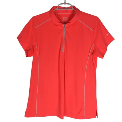 Camisa Polo Slazenger Golf 1/4 Cremallera Manga Corta Cuello Rosa Naranja Talla XL Foto 1 de 4