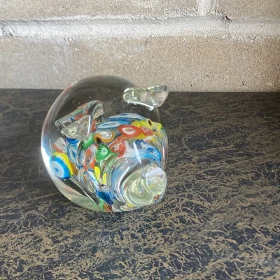 Lenwile Ardalt Japón Cerdo Cerdo Pisapapeles Atrapasol Figura 2.5" Millefiori Foto 1 de 4