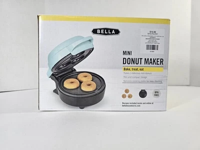 Bella Mini Donut Maker Makes 3 Mini bocado tamaño donuts antiadherente azul turquesa Foto 1 de 4