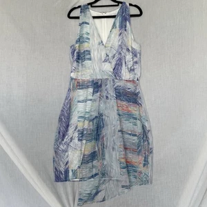 Wayne Cooper Women’s Printed Sleeveless Dress Size 12 Multicolour Layered Hem - Picture 1 of 11