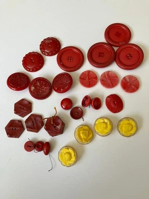 Vtg Bakelite Button Lot Early plastic Deco Great Grandmother's stash - Image 1 of 4