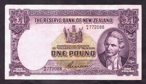 NEW ZEALAND P-159b. (1955-56) One Pound - Wilson. Prefix H/4.. gVF/aEF - Picture 1 of 2