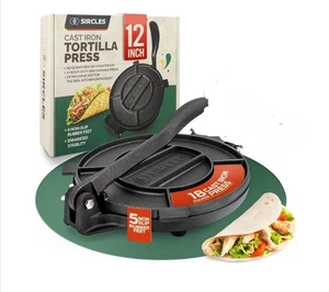Tortilla Presse 12 Zoll Gusseisen - Extra Groß, Schwerlast 12 Zoll Tortilla Pres - Bild 1 von 7