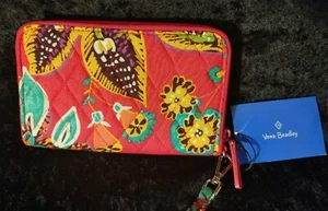 Vera Bradley Wristlet Red Multi-Colored Floral Print with Strap New - Picture 1 of 5