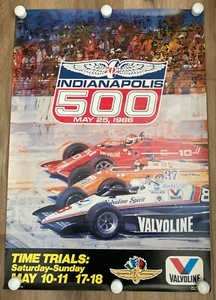 Vintage 70th 1986 Indianapolis 500 Time Trials Valvoline Poster 30" x 21" - Picture 1 of 18