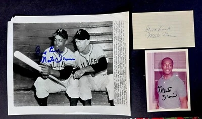 Monte Irvin Lot Of 3 original Snapshot Baseball Photo & Index Card NY Giants - Image 1 of 4